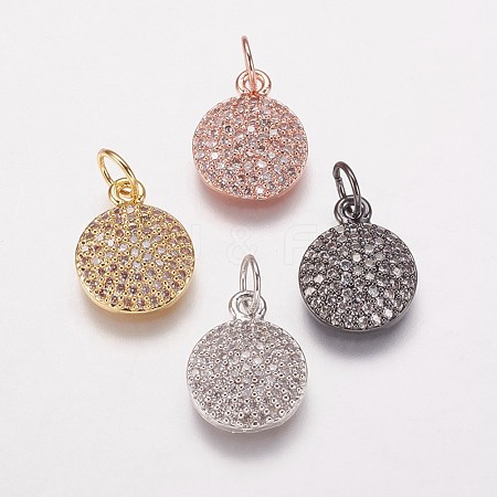 Brass Cubic Zirconia Charms KK-P134-25-1