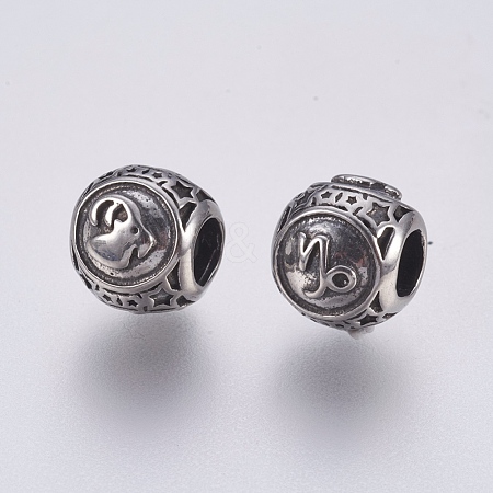 316 Surgical Stainless Steel European Beads STAS-F195-128P-02-1