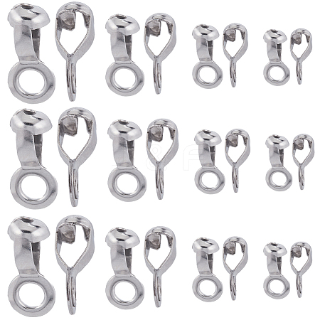 80Pcs 4 Styles 304 Stainless Steel Ball Chain Connectors FIND-SC0011-11-1