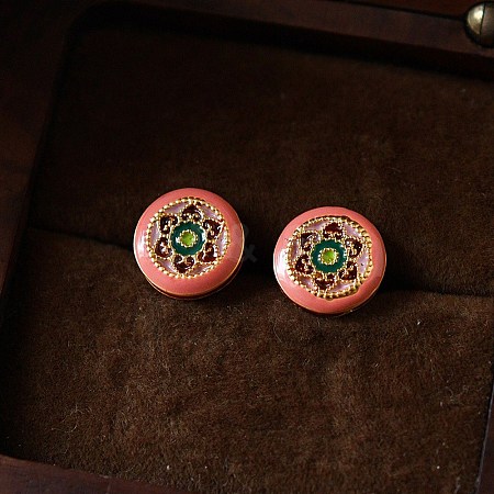 Brass Enamel Stud Earrings for Women WGB35AF-02-1