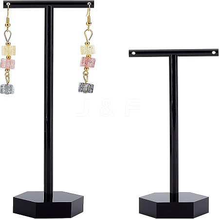 2 Sets 2 Style T-Shape Acrylic Jewelry Display Rack AJEW-FG0001-63B-1