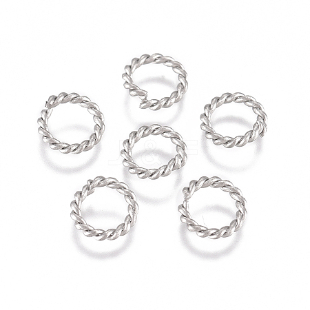 304 Stainless Steel Twisted Jump Rings X-STAS-G225-12P-02-1