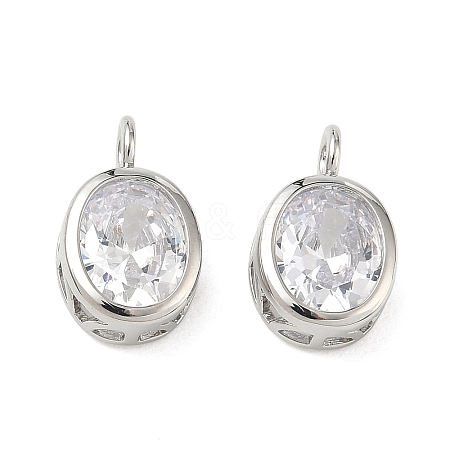 Brass Pave Clear Cubic Zirconia Pendants CU-CBA42CA-04B-P-1