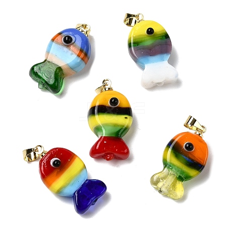 Handmade Lampwork Pendants LAMP-A007-01G-05-05-1