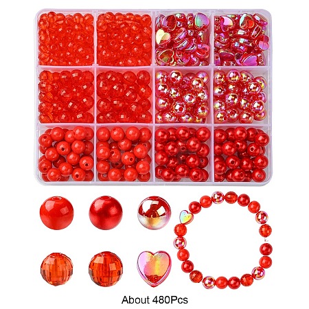 480Pcs ABS Imitation Pearl Beads OACR-YW0002-41-1