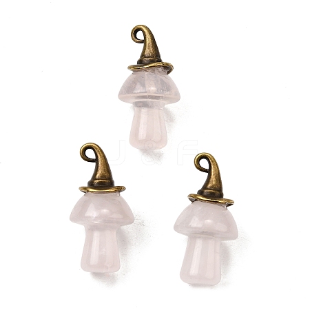 Natural Rose Quartz Mushroom Pendants G-D311-02AB-05-1