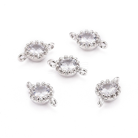 Flower Brass Micro Pave Cubic Zirconia Links X-ZIRC-L054-09P-NR-1