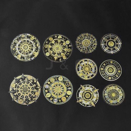 Mandala PET Round Self Adhesive Decorative Stickers DIY-K069-02B-1