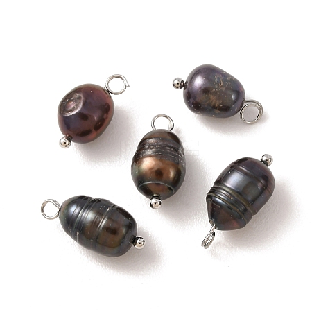 60Pcs 3 Styles Dyed Natural Cultured Freshwater Pearl Rice Pendants PALLOY-CW00005-1