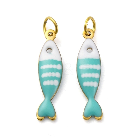 304 Stainless Steel Enamel Pendants STAS-E550-40G-02-1