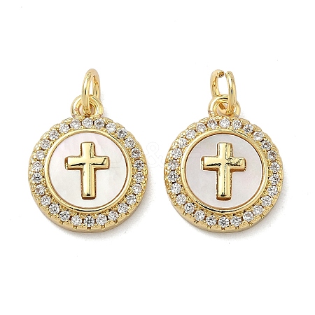 Brass Micro Pave Cubic Zirconia Pendants KK-A282-01G-03-1