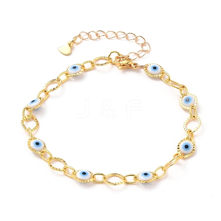 Brass Horse Eye Link Bracelets BJEW-JB05628-1