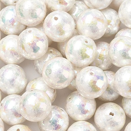 UV Plating Textured Transparent Acrylic Beads AC-CBAC6DF-02-1