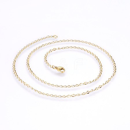 304 Stainless Steel Cable Chain Necklaces NJEW-P226-06G-01-1