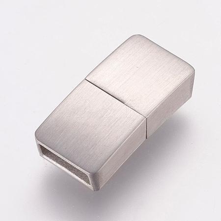 304 Stainless Steel Magnetic Clasps with Glue-in Ends STAS-K145-28P-1