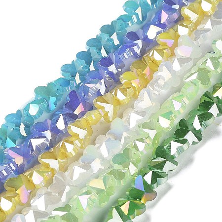 Electroplate Butterfly Glass Beads Strands EGLA-A036-08A-M-1