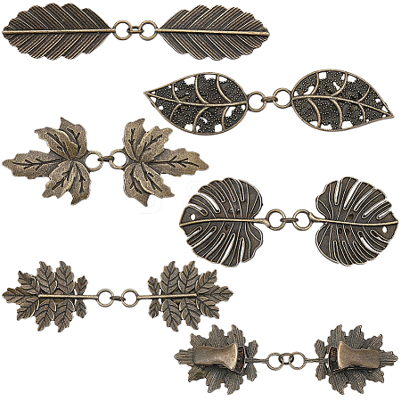 5Pcs 5 Styles Alloy Cardigan Clips AJEW-SC0004-38AB-1