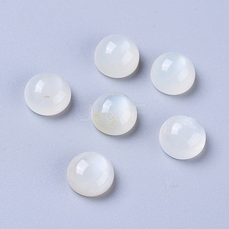 Natural White Moonstone Cabochons G-L541-01C-8mm-1