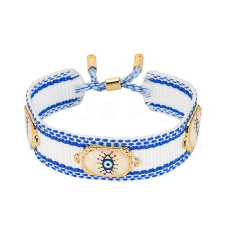 Adjustable Polyester & Alloy & Resin Slider Bracelets FS-WG54A06-07-1