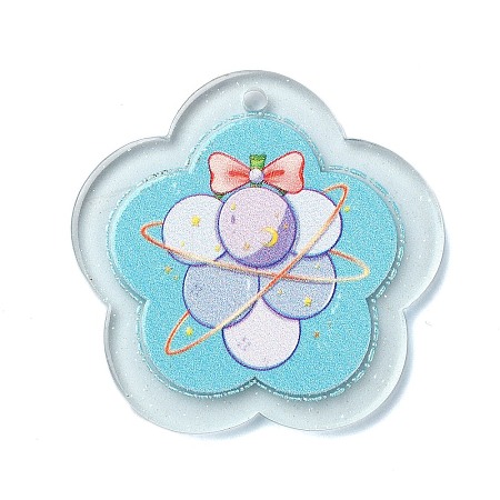 Transparent Printed Acrylic Pendants OACR-M007-04E-1