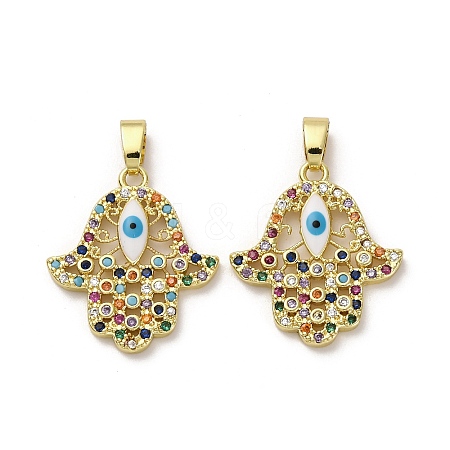 Brass Micro Pave Cubic Zirconia Pendants KK-F903-06G-02-1
