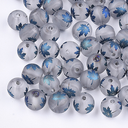 Autumn Theme Electroplate Transparent Glass Beads LS-X-EGLA-S178-01C-1