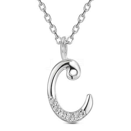 SHEGRACE 925 Sterling Silver Initial Pendant Necklaces JN899A-1