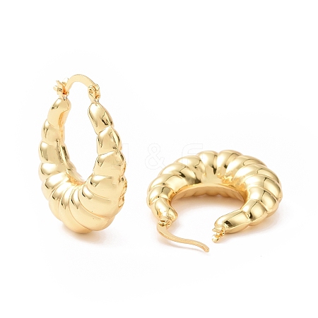 Rack Plating Brass Croissant Hoop Jewelry for Women EJEW-G288-33B-G-1