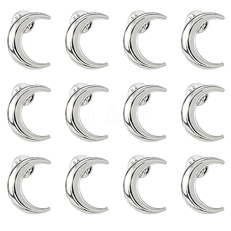 12Pcs Moon Alloy Lapel Pin Backs for Backpack Clothes JEWB-FH0002-79P-1