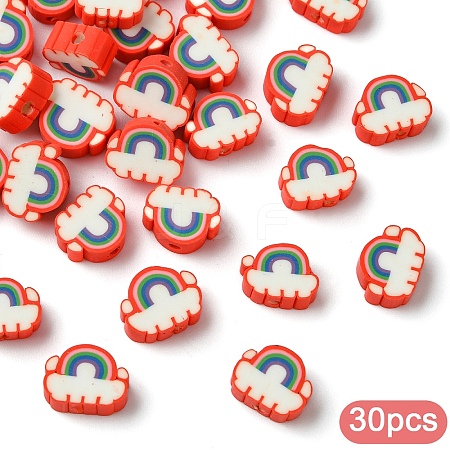 30Pcs Handmade Polymer Clay Beads CLAY-YW0002-26B-1