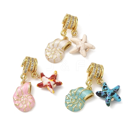 Brass Micro Pave Clear Cubic Zirconia Pendants CU-CBA4231-10G-1