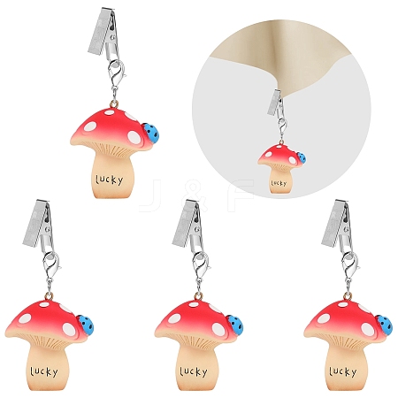 4Pcs Mushroom Resin Tablecloth Weights HJEW-SW00128-05-1