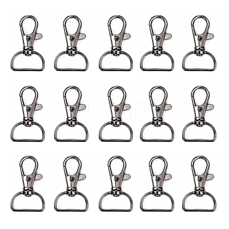Zinc Alloy Swivel D Rings Lobster Claw Clasps X1-E341-8-B-1