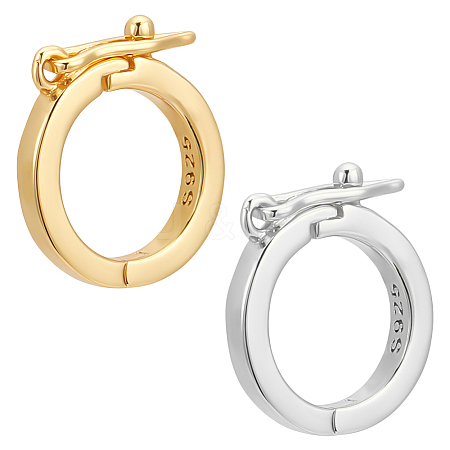 2Pcs 2 Colors 925 Sterling Silver Twister Clasps STER-WR0001-03-1
