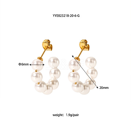 Stylish Stainless Steel C-shaped Stud Earrings ON1338-1-1