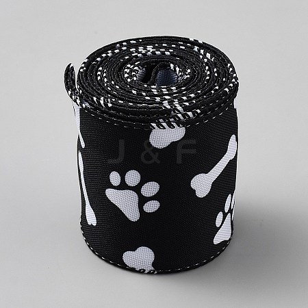 5M Cloth Paw Print Printed Ribbon OCOR-TAC0015-18A-1