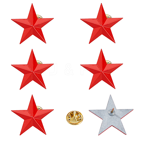 6Pcs Star Alloy Lapel Pin Backs for Backpack Clothes JEWB-FH0003-07C-1