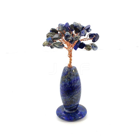 Natural Lapis Lazuli Vase Gravel Fortune Tree Mini Home Creative Office Decoration Crafts Small Ornaments PW-WG4D1F4-06-1