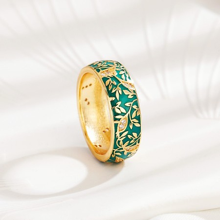 Brass Micro Pave Cubic Zirconia Finger Rings FS-WGFDCA6-08-1