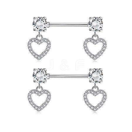 304 Stainless Steel Rhinestone Nipple Rings WG0E32C-03-1