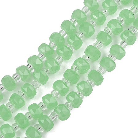 Imitation Jade Glass Beads Strands GLAA-P076-01B-02-1