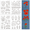 4 Sheets 11.6x8.2 Inch Stick and Stitch Embroidery Patterns DIY-WH0455-145-1