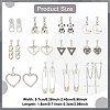 ANATTASOUL 12 Pairs 12 Styles Cherry & Triangle & Eye & Bear & Zipper Buckle Alloy Dangle Stud Earrings for Women EJEW-AN0003-10-2