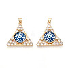 Brass Micro Pave Clear Cubic Zirconia Pendants for Women KK-T070-90A-07-1