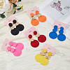 FIBLOOM 6 Pairs 6 Colors Spray Painted Alloy Dangle Stud Earrings for Women EJEW-FI0002-84-5