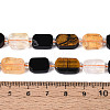 Natural Obsidian & Citrine & Tiger Eye Beads Strands G-N358-02A-05-5