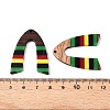 Jamaican Colour Epoxy Resin & Walnut Wood Pendants RESI-N039-122Q-3