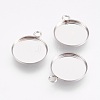 Tarnish Resistant 304 Stainless Steel Pendant Cabochon Settings LS-STAS-I097-055-02P-1