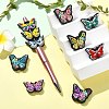 10Pcs 10 Styles Butterfly with Flower Food Grade Eco-Friendly Silicone Beads SIL-CJ0002-99-6