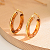 201 Stainless Steel Acrylic Hoop Earrings for Women IG1029-1-1